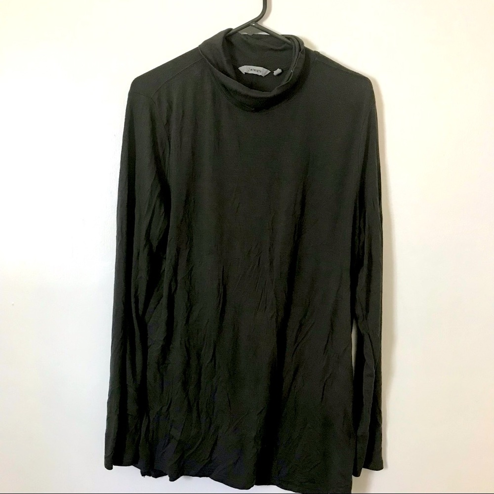 Athleta olive green soft turtleneck EUC